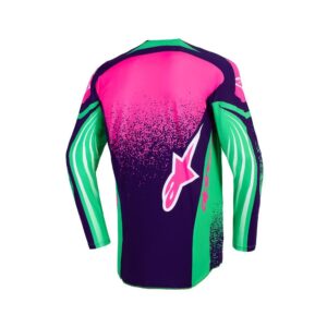 Alpinestars Techstar Nomur Motocross Jersey Deep Purple/Green/Pink Fluoro - Image 2