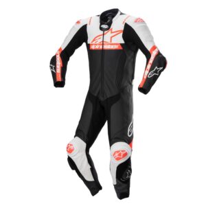 Alpinestars Missile v2 Ward 1Pc Leather Suit Black/White/Red Fluoro - Image 1