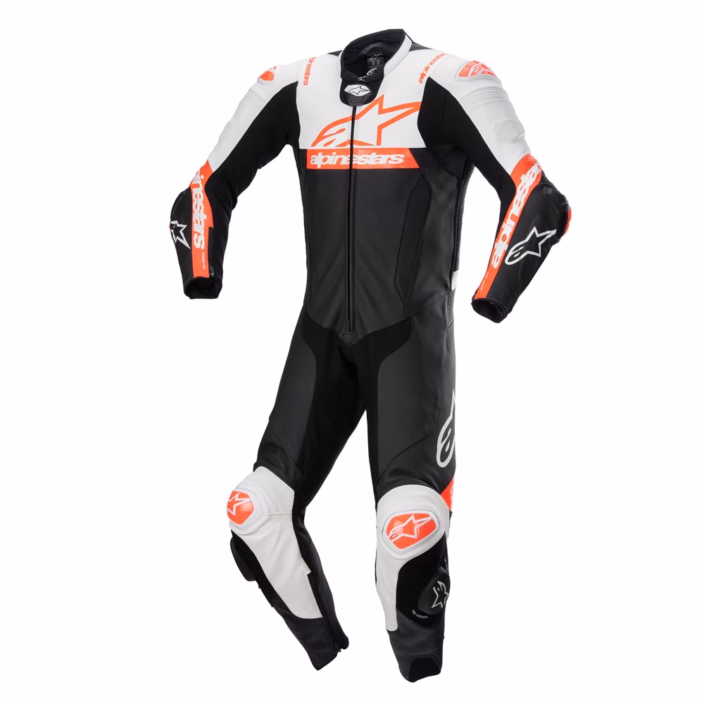 Alpinestars Missile v2 Ward 1Pc Leather Suit Black/White/Red Fluoro