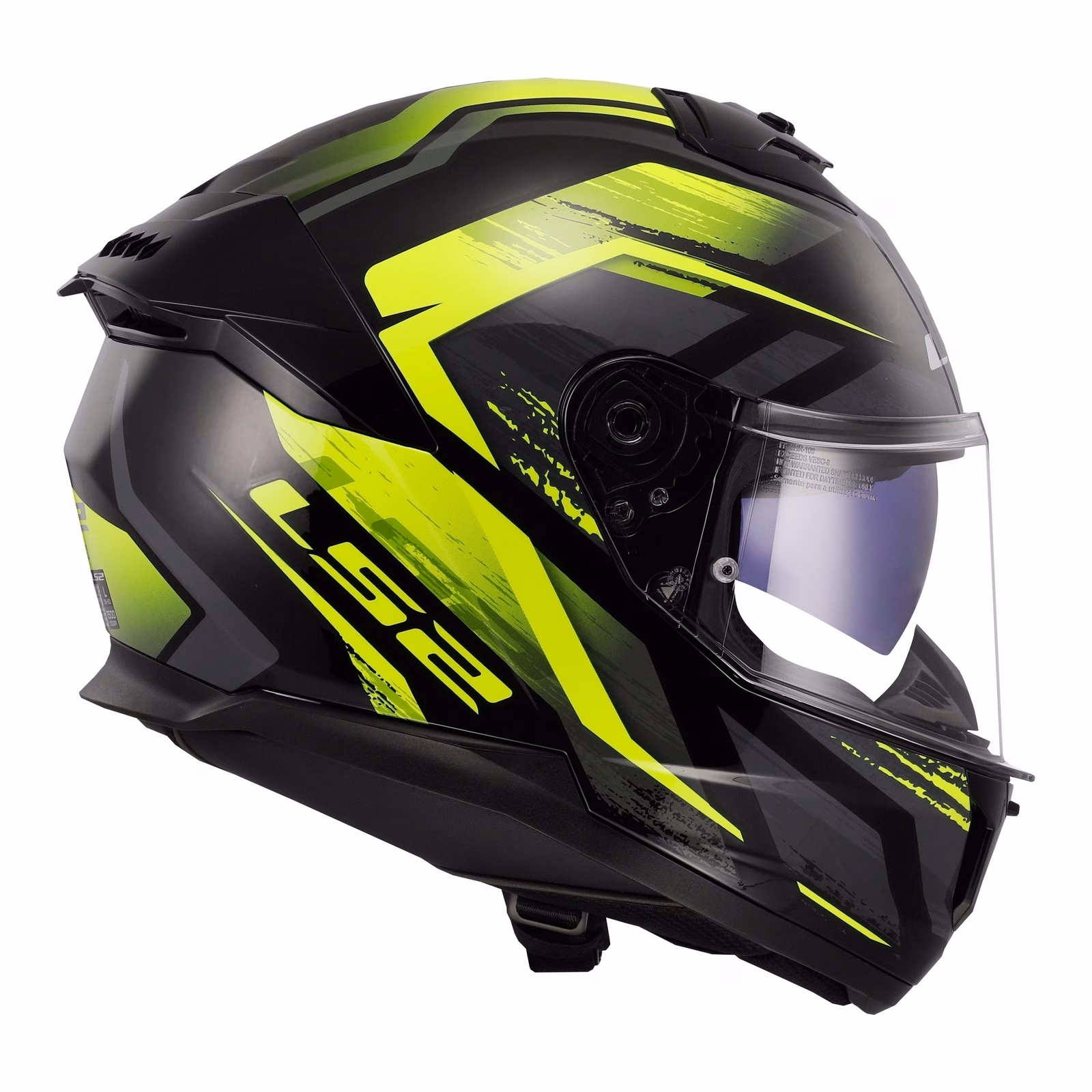 LS2 FF808 Stream II Fury Road Helmet Black / Hi-Viz Yellow - Image 5