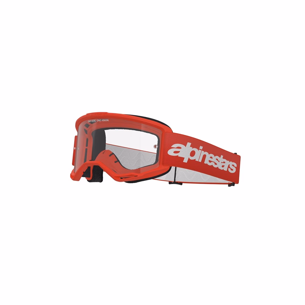 Alpinestars Vision 3 Wordmark Motocross Goggle Red - Clear Lens