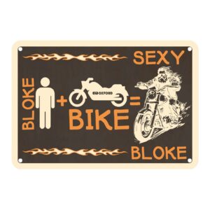 Oxford Garage Metal Sign: "Bloke Man + Bike = Sexy Bloke" - Image 1