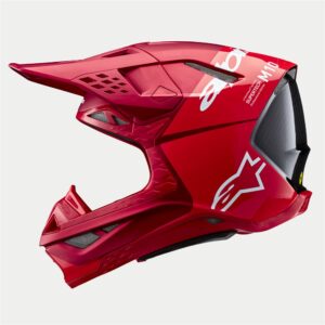 Alpinestars Supertech S-M10 Motocross Helmet Flood Red Fluoro/Red Matte/Gloss - Image 2
