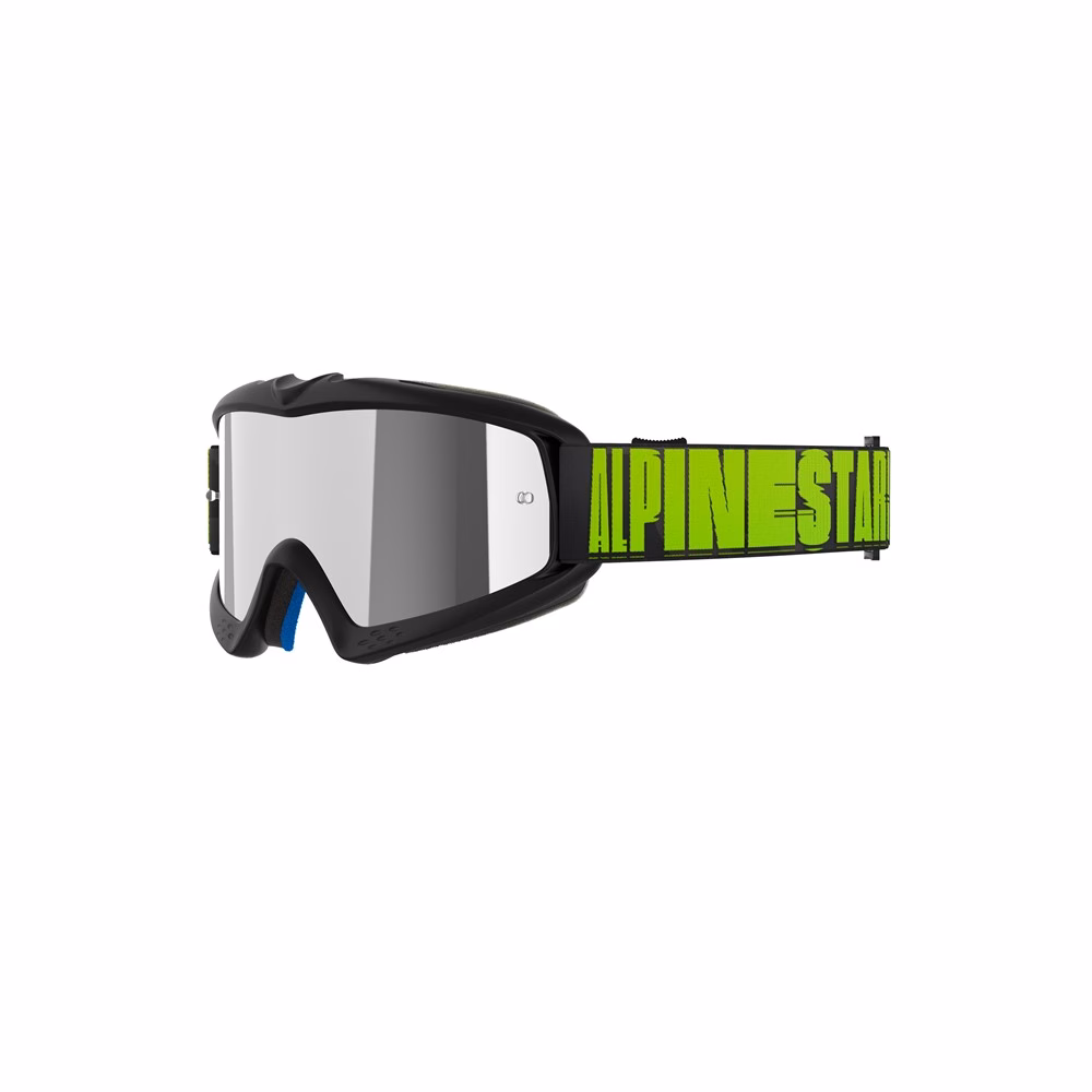 Alpinestars Vision Youth Hollow Motocross Goggle Charcoal/Fluoro Yellow - Mirror Silver Lens