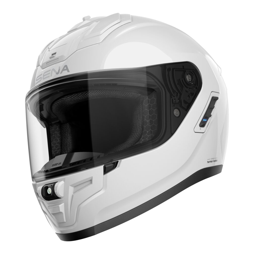 Sena Phantom Smart Road Helmet with Mesh Comms Gloss White