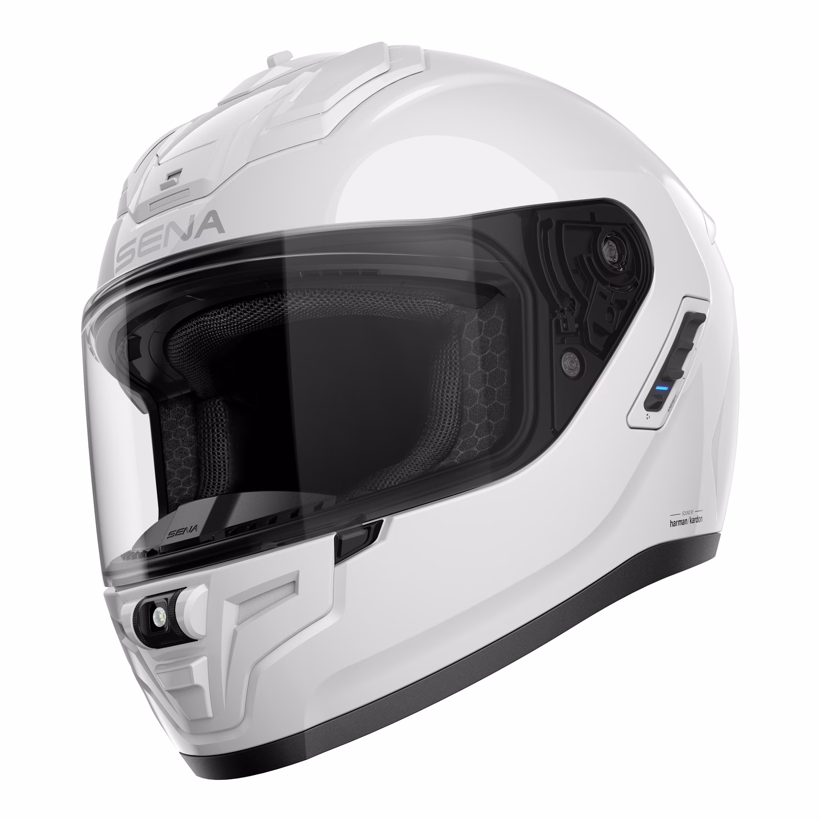 Sena Phantom Smart Road Helmet with Mesh Comms Gloss White - Image 1