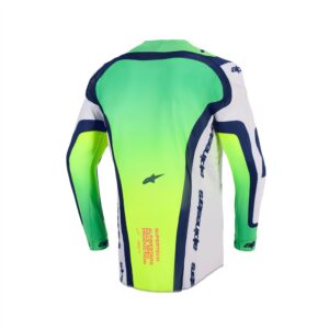 Alpinestars Supertech Vista Motocross Jersey Light Gray/Yellow Fluoro/Blue - Image 2