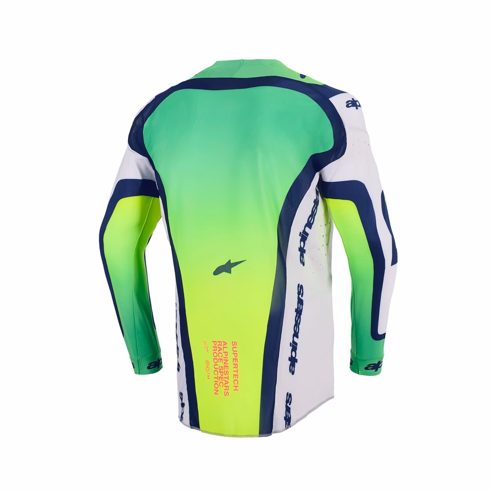 Alpinestars Supertech Vista Motocross Jersey Light Gray/Yellow Fluoro/Blue