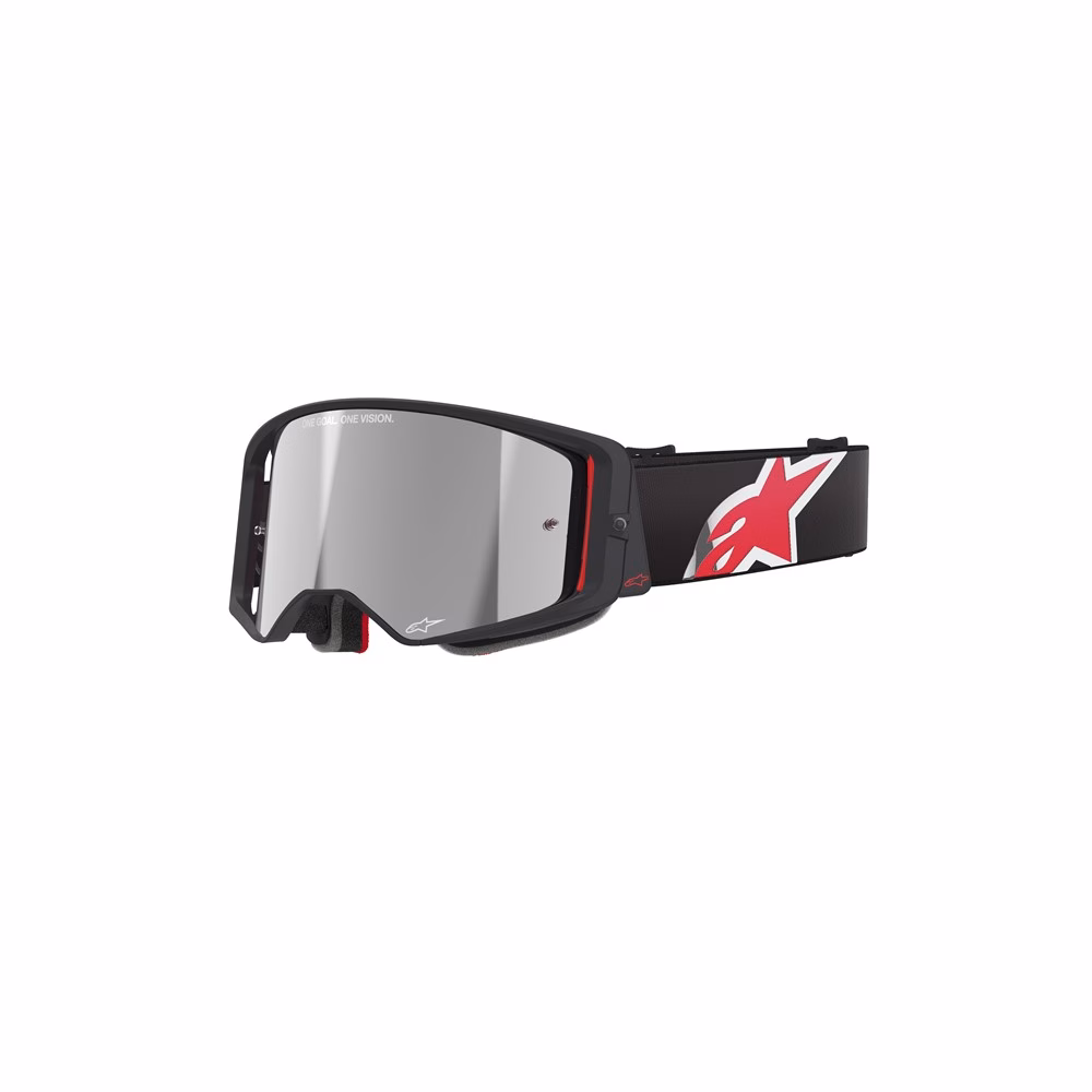 Alpinestars Supertech Corp Motocross Goggles Black/Red - Mirror Silver Lens