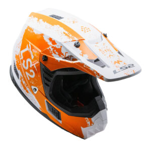 LS2 MX706J Coz Hyde Motocross Helmet Youth Orange / White - Image 2
