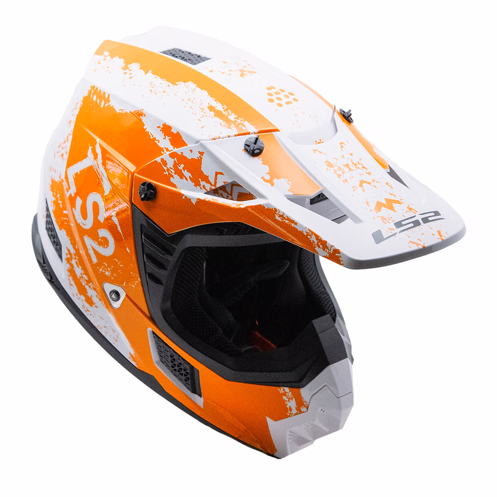 LS2 MX706J Coz Hyde Motocross Helmet Youth Orange / White - Image 2