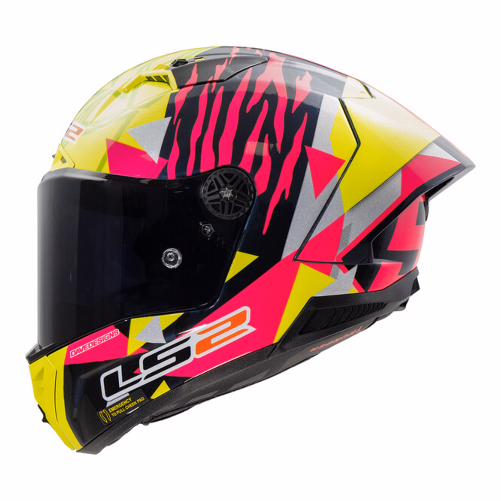LS2 FF805C Thunder GP Aero Replica Aldeguer Road Helmet Yellow/Pink/Black - Image 2