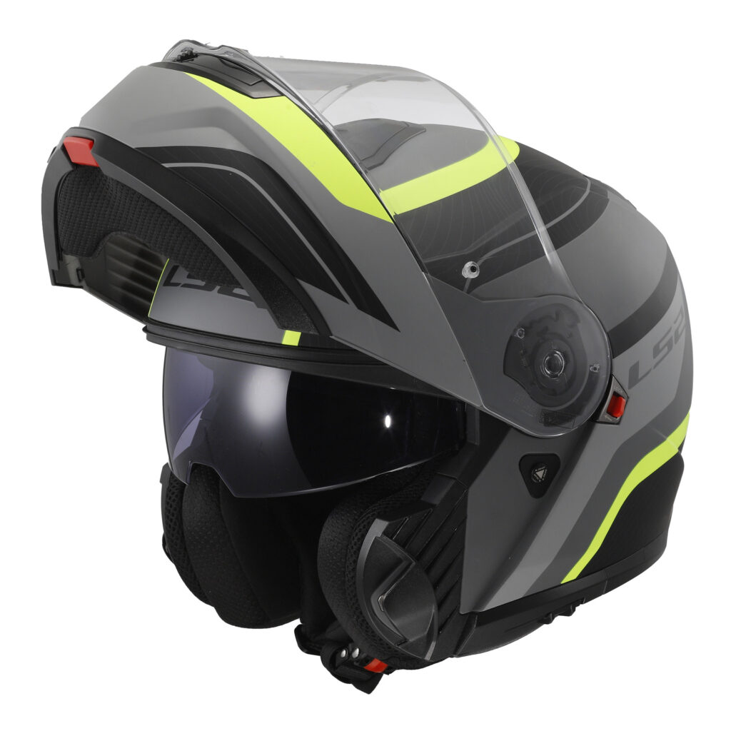 LS2 FF908 Strobe II Monza Flip Front Helmet Matte Black / Hi-Vis Yellow