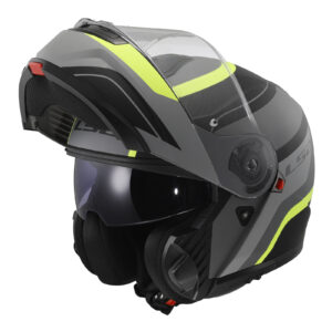 LS2 FF908 Strobe II Monza Flip Front Helmet Matte Black / Hi-Vis Yellow - Image 16