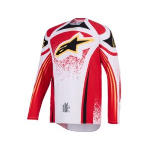 Alpinestars Techstar Nomur Motocross Jersey Light Gray/Red/Black - Image 1