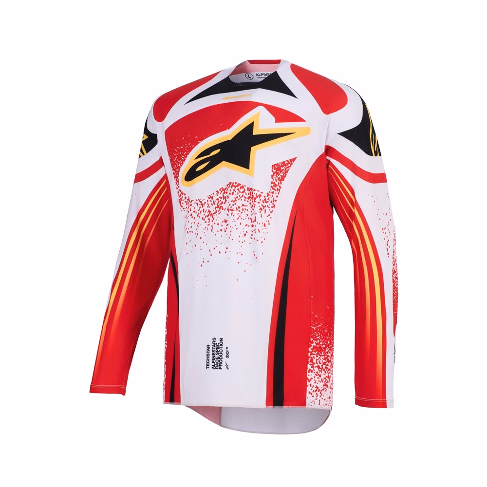 Alpinestars Techstar Nomur Motocross Jersey Light Gray/Red/Black