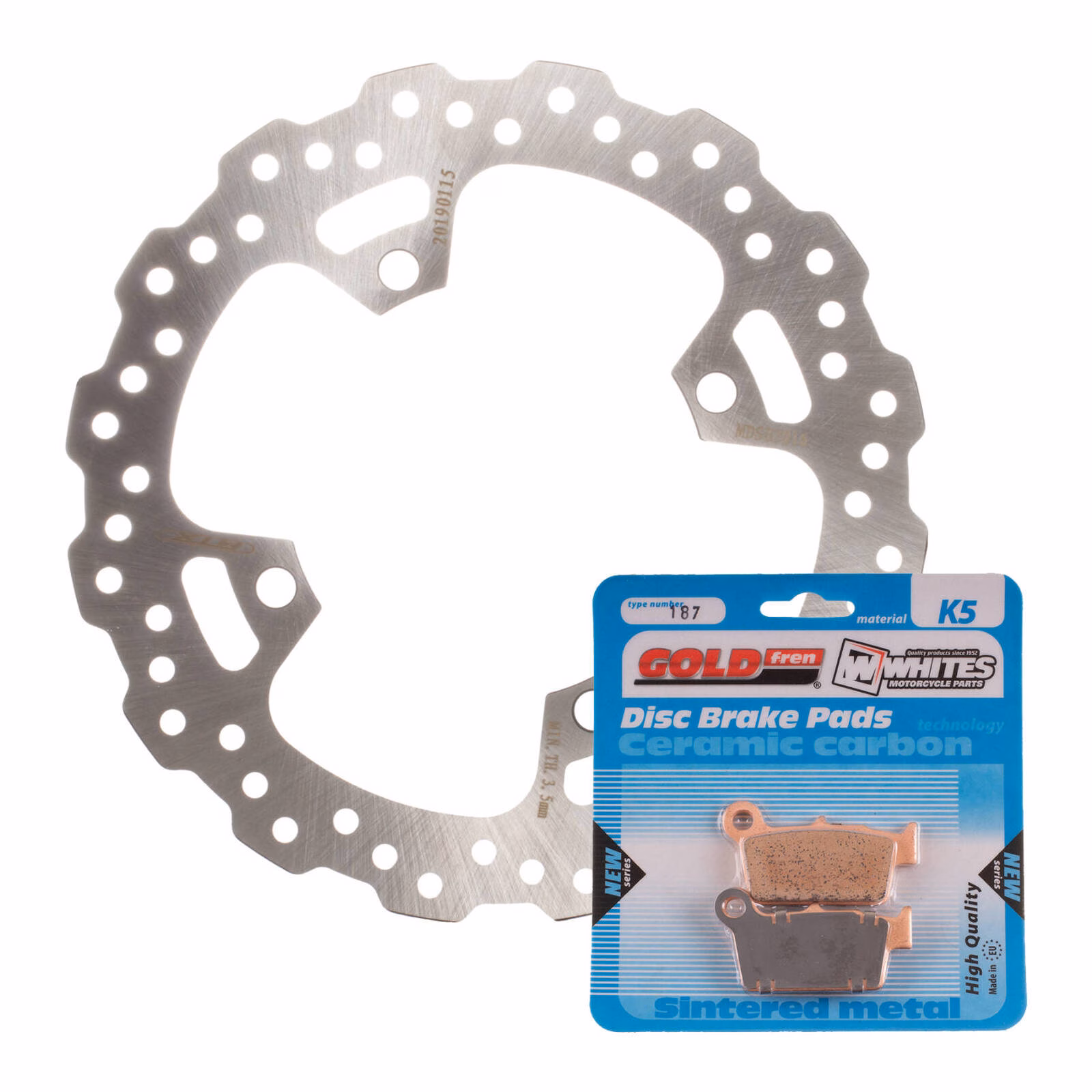 Brake Disc & Pad Rear Kit - Suzuki RMZ250 '04-'06 - Wave - Image 1