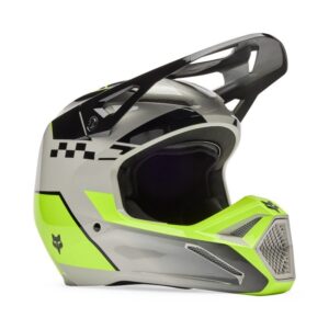 Fox V1 Collect Motocross Helmet Youth Grey/Yellow - Image 2