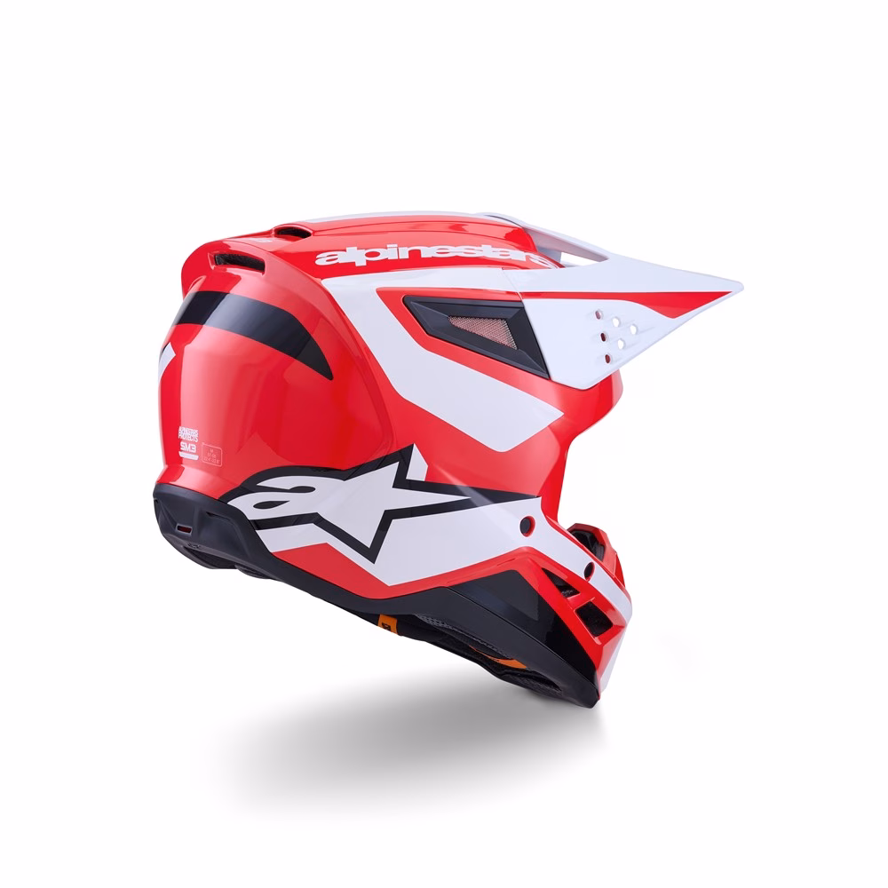 Alpinestars S-M3 Heat Motocross Helmet Red/White/Black Gloss