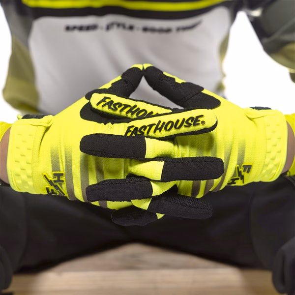 Fasthouse Elrod Hypersonic Motocross Gloves Youth High-Viz