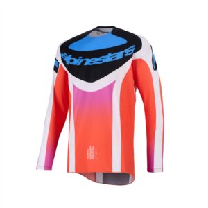 Alpinestars Techstar Knif Motocross Jersey Light Gray/Orange Fluoro/Black - Image 1