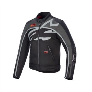 Alpinestars Axton Leather/Textile Motocross Jacket Black/Anthracite/Red/Tangerine - Image 1