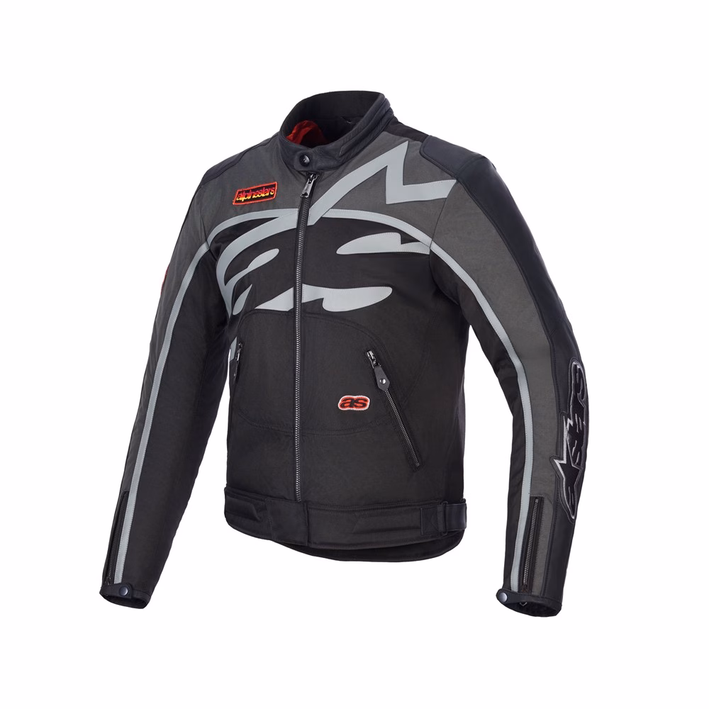 Alpinestars Axton Leather/Textile Motocross Jacket Black/Anthracite/Red/Tangerine