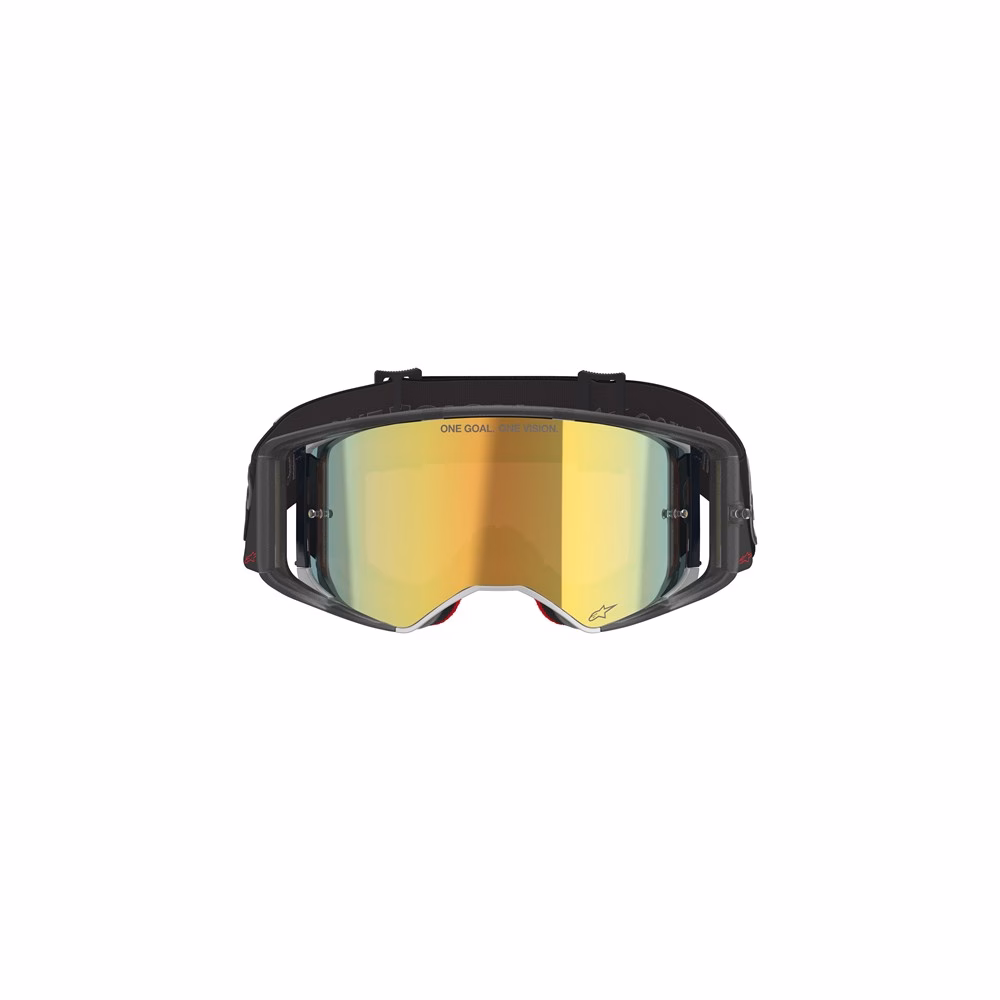 Alpinestars Supertech Vision Vista Motocross Goggles Black - Mirror Gold Lens