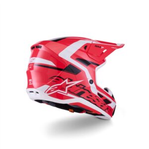 Alpinestars S-M7 Deed Motocross Helmet Red/Black/White Gloss - Image 2