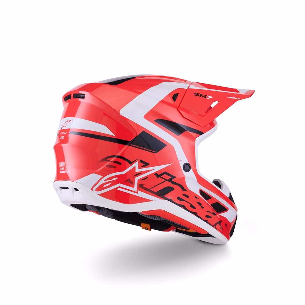 Alpinestars S-M7 Deed Motocross Helmet Red/Black/White Gloss