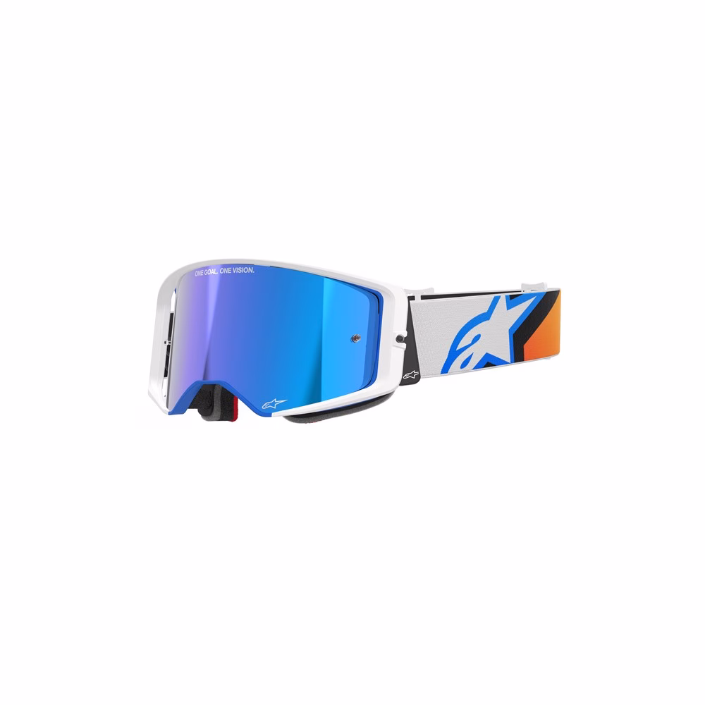 Alpinestars Supertech Corp Motocross Goggles Blue/Orange - Mirror Blue Lens