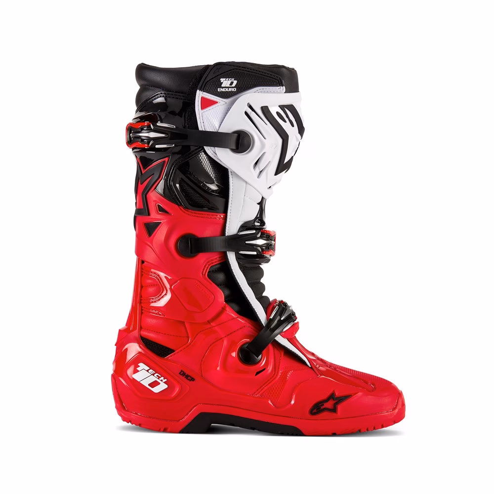 Alpinestars Tech-10 Enduro Motocross Boots Bright Red/Black/White