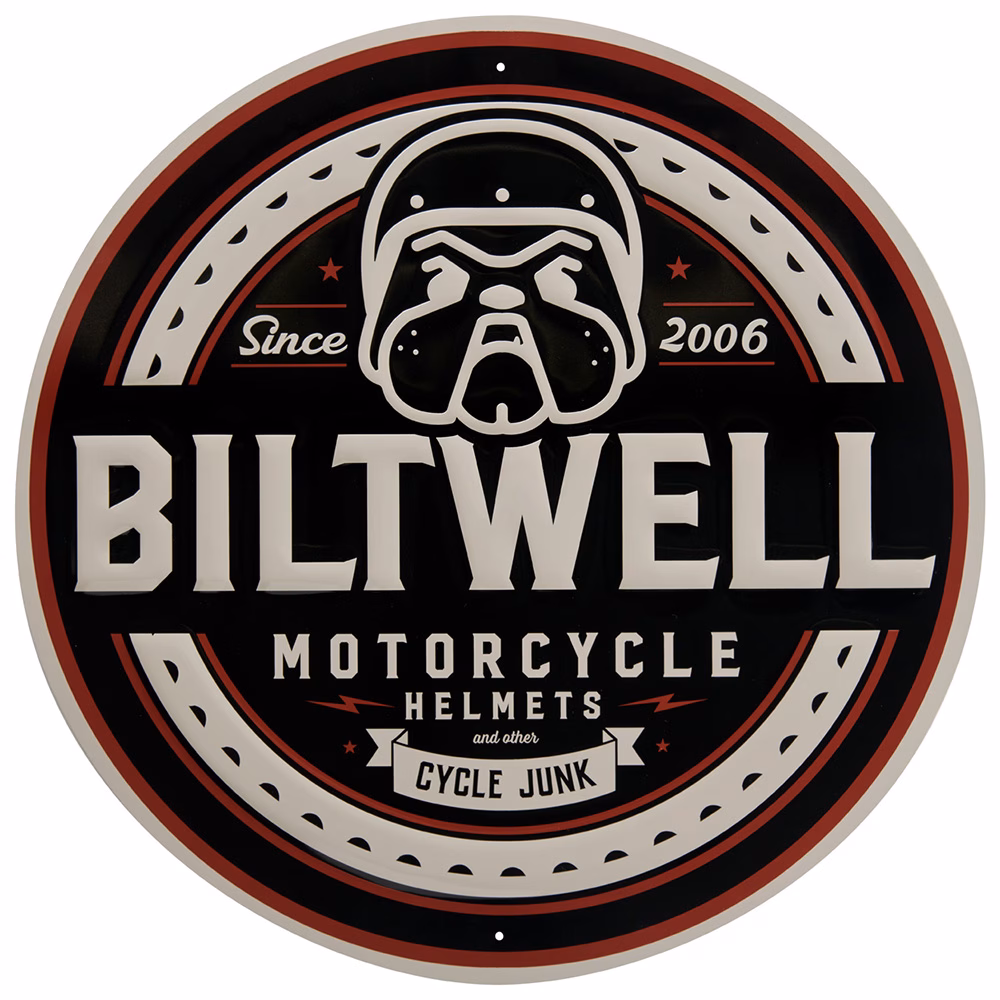 Biltwell Sign 44cm Bulldog Black/Grey/Garnet