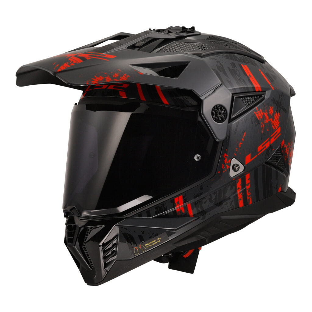 LS2 MX702 Pioneer II Crazy Adventure Helmet Black / Grey / Red