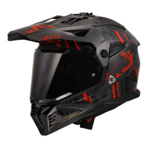LS2 MX702 Pioneer II Crazy Adventure Helmet Black / Grey / Red - Image 2