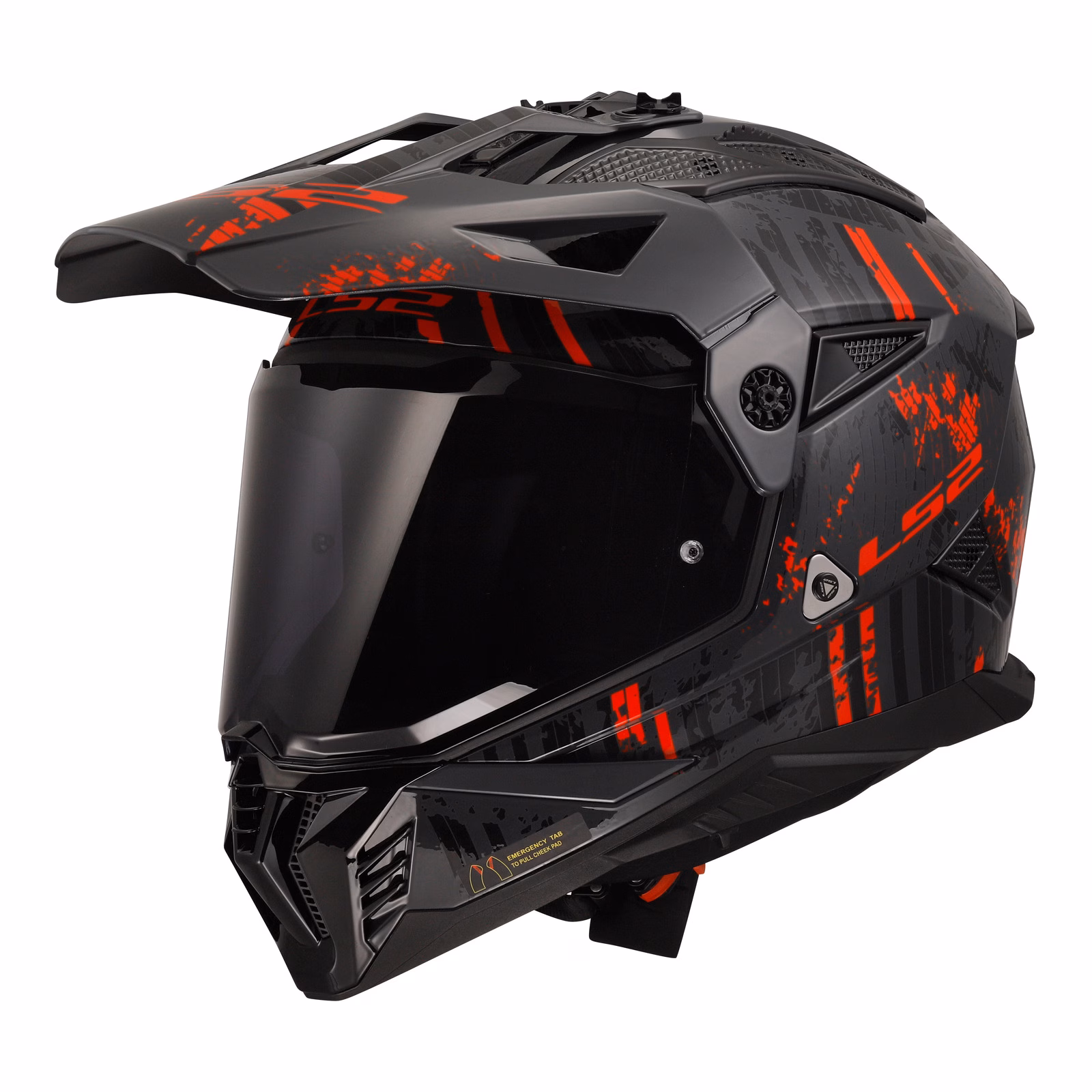 LS2 MX702 Pioneer II Crazy Adventure Helmet Black / Grey / Red - Image 2