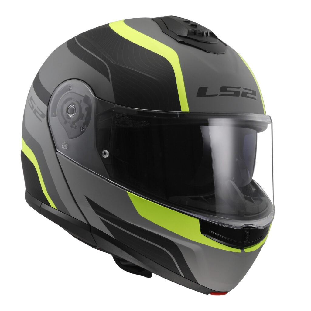 LS2 FF908 Strobe II Monza Flip Front Helmet Matte Black / Hi-Vis Yellow