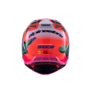 Alpinestars Supertech S-M10 Deegan Motocross Helmet Orange Fluoro/Purple/Pink Fluoro Gloss - Image 5