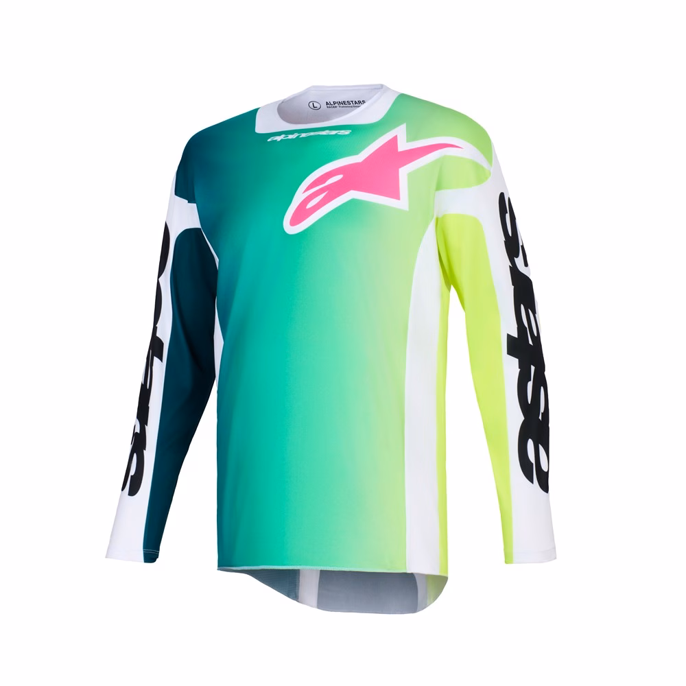 Alpinestars Racer Portl Motocross Jersey Green/White/Black