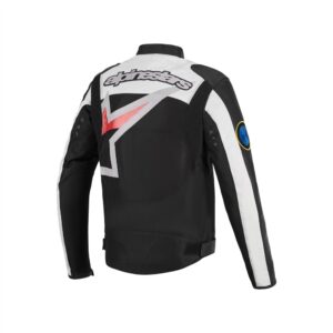 Alpinestars Axton Leather/Textile Road Jacket Black/Off White/Bright Red - Image 2