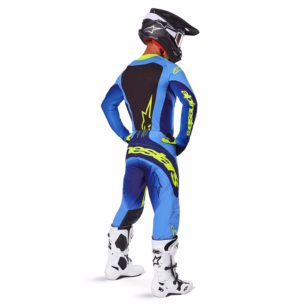 Alpinestars Techstar Melt Motocross Jersey Yellow Fluoro/Blue