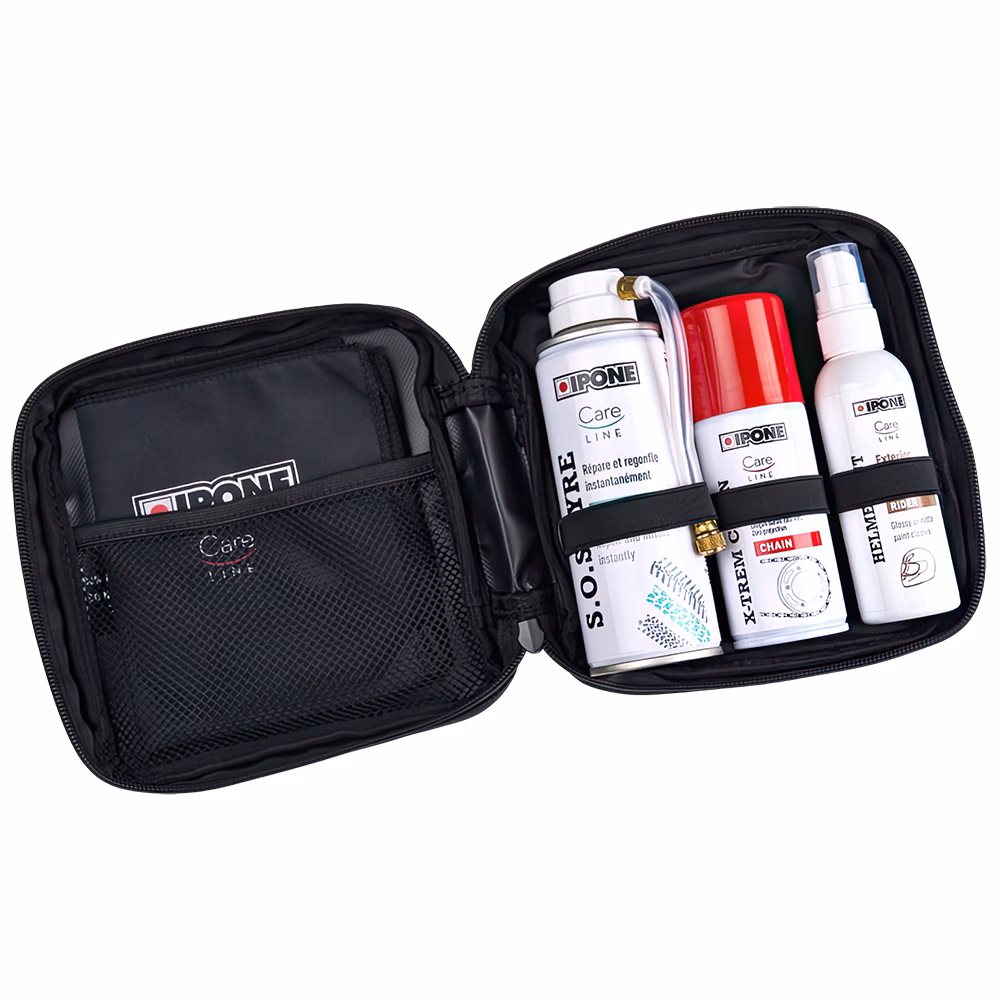 IPONE Road Trip Kit with X-Trem lube / SOS Tyre / HelmetOut / Wipe