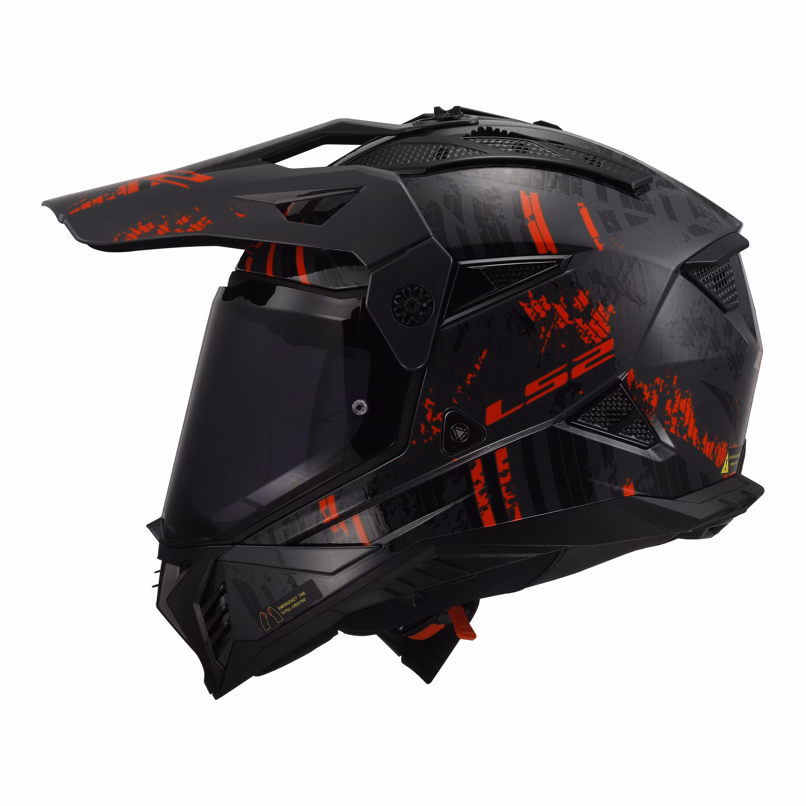 LS2 MX702 Pioneer II Crazy Adventure Helmet Black / Grey / Red - Image 3