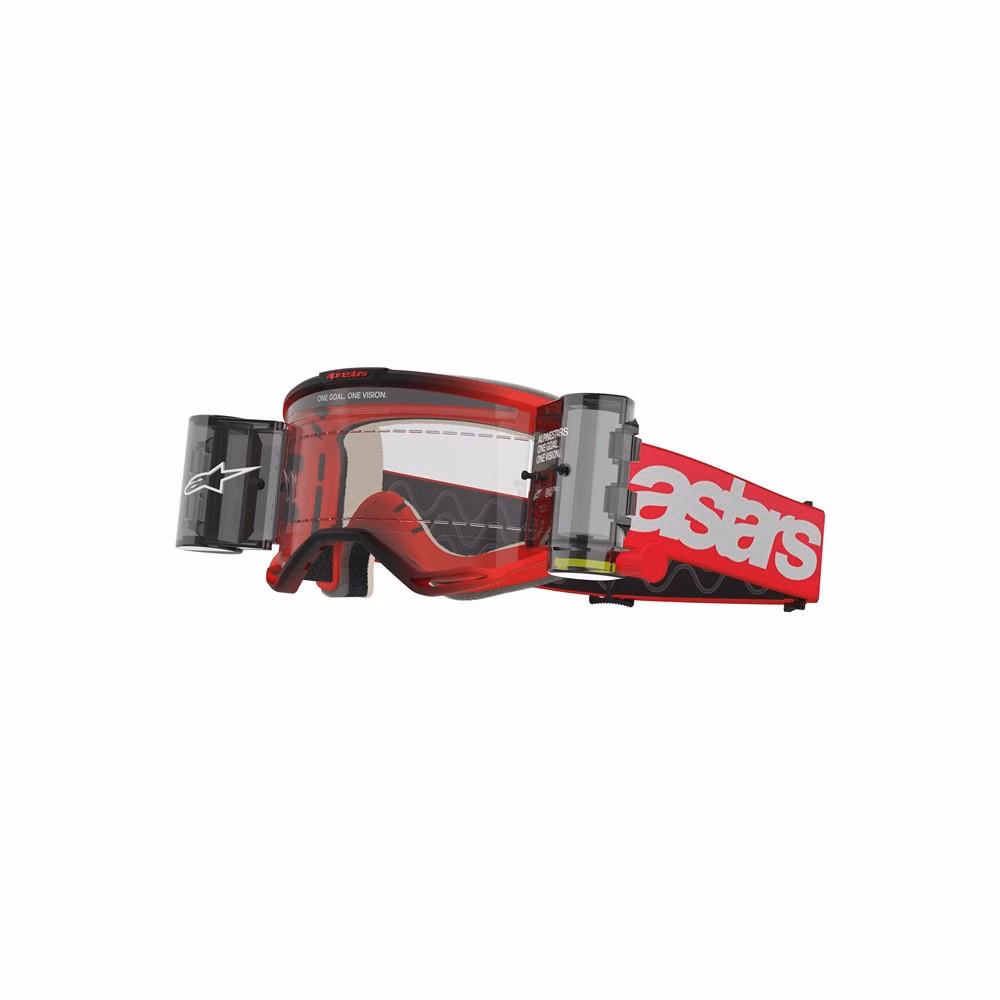 Alpinestars Vision 5 Blaze Motocros Goggle Roll Offs Red - Clear Lens