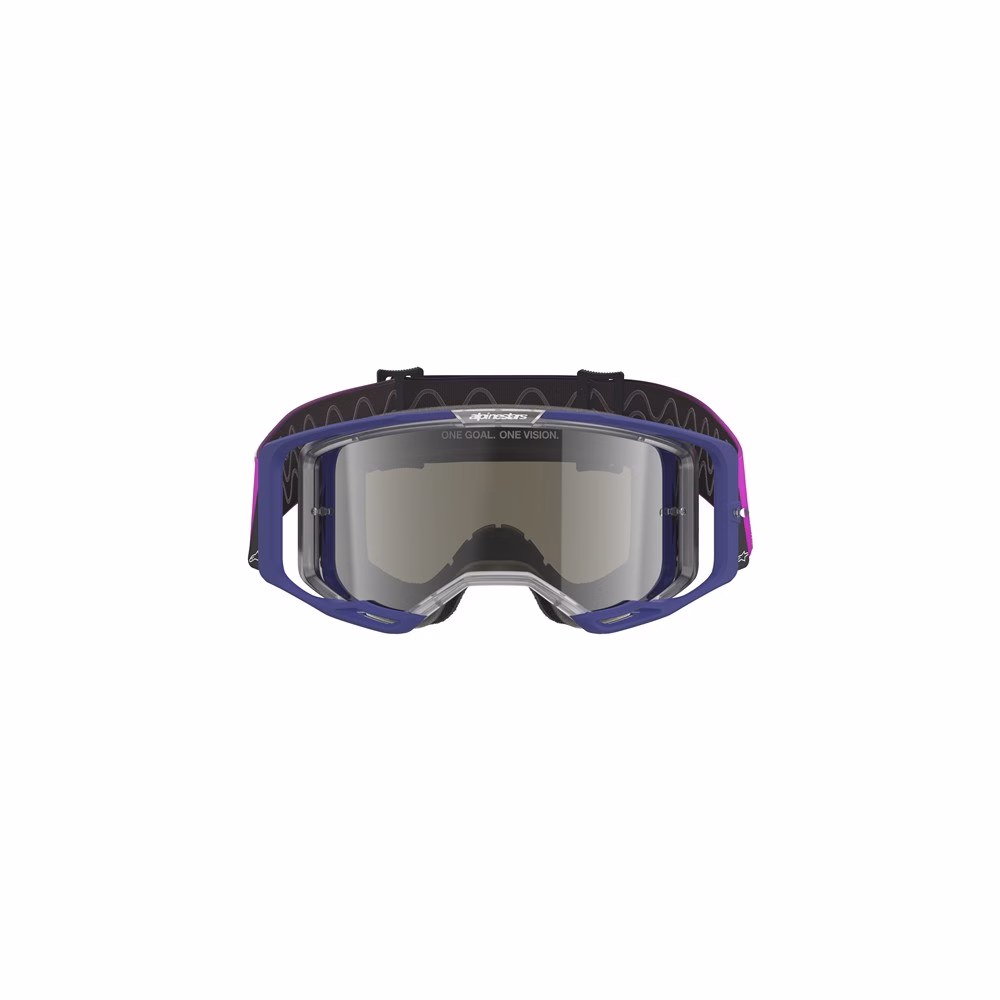 Alpinestars Vision 8 Corp Motocross Goggle Purple/Light Gray - Mirror Silver Lens
