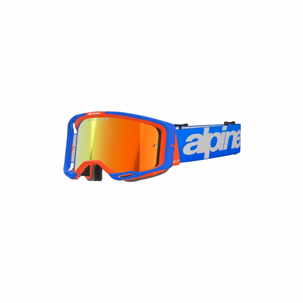 Alpinestars Vision 8 Wordmark Motocross Goggle Blue/Orange - Mirror Red Lens