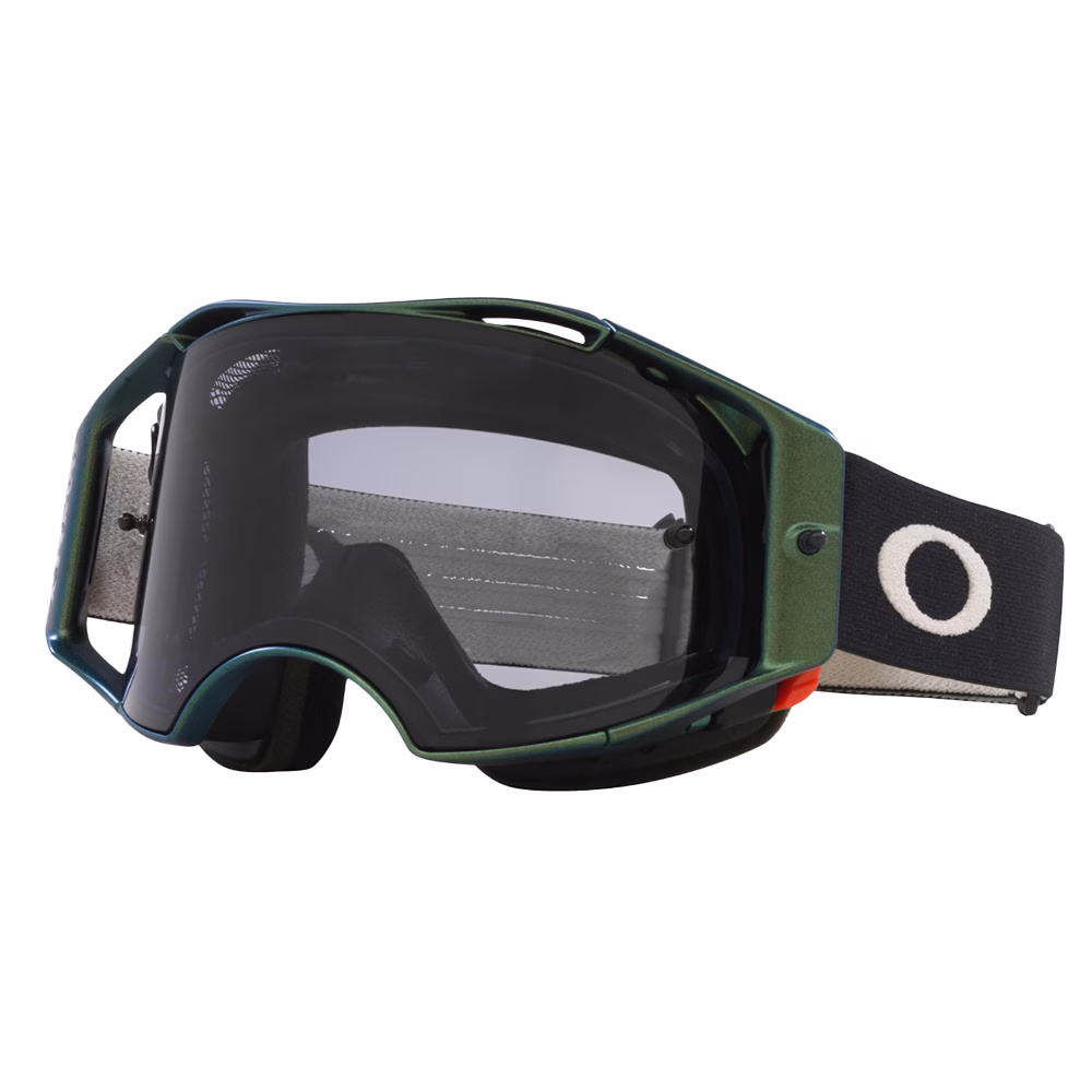 Oakley AirBrake MTB Goggle Black Green w/Light Grey Lens