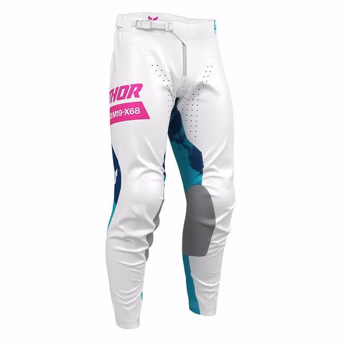 Thor MX Launchmode Bleach Motocross Pants White/Aqua
