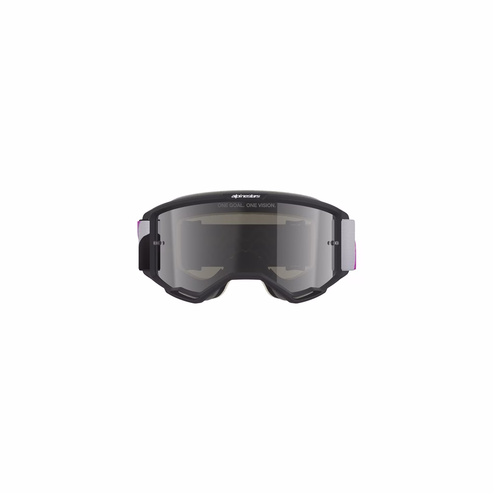 Alpinestars Vision 5 Corp Motocross Goggles Light Gray/Purple - Mirror Silver Lens