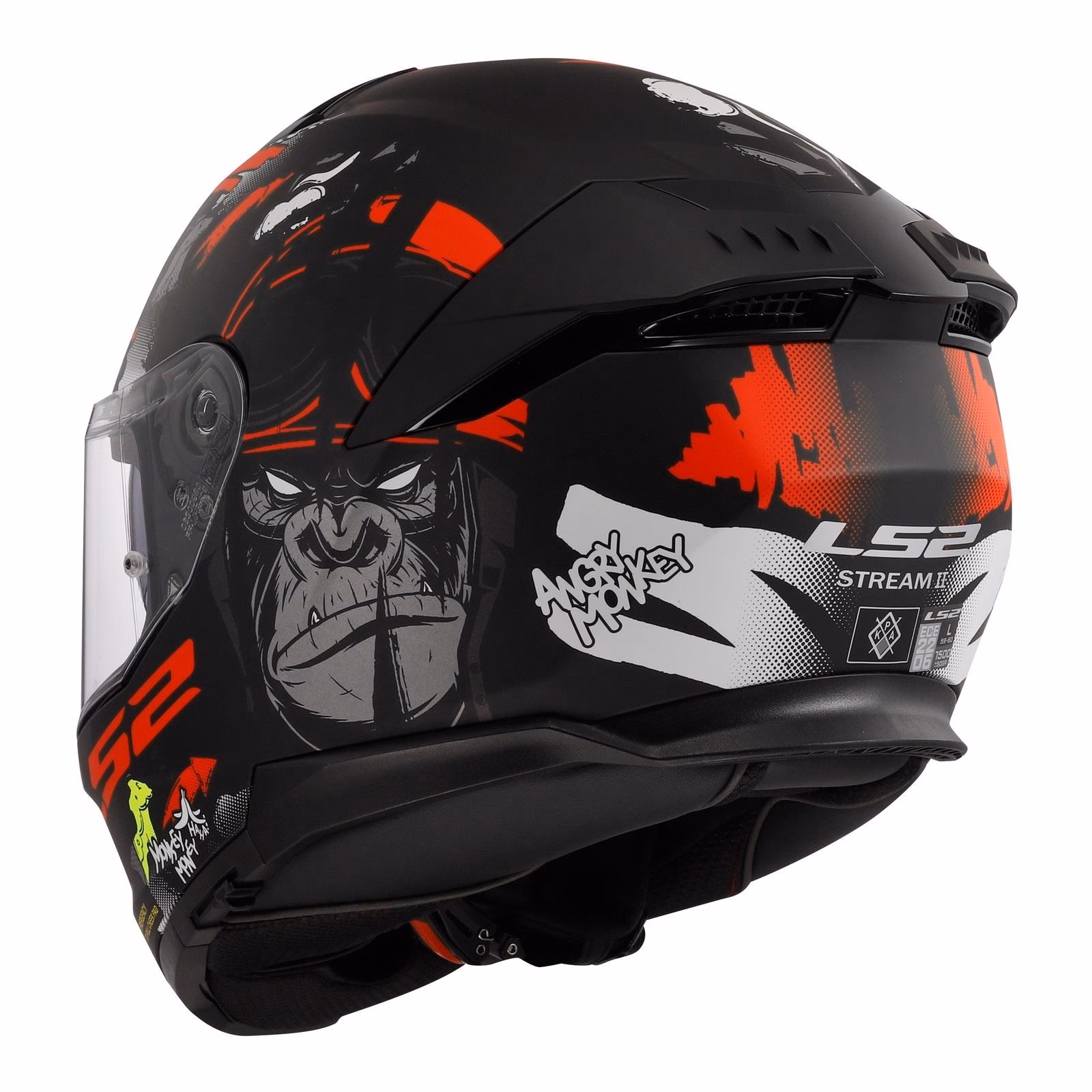 LS2 FF808 Stream II Angry Monkey Road Helmet Matte Black / Red - Image 13